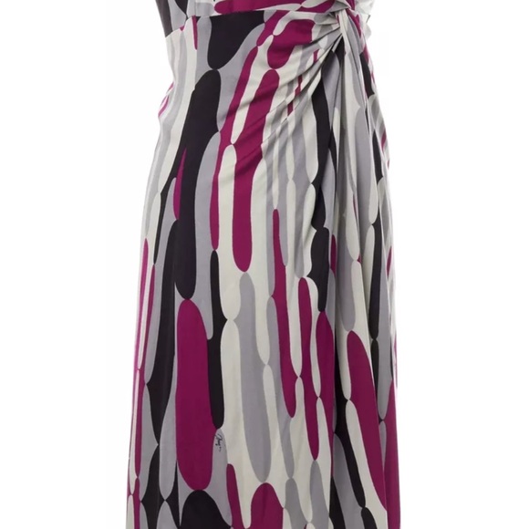 Trina Turk Silk Halter Abstract Print Sheath Dress - Picture 7 of 8